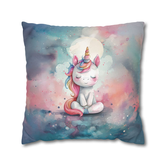 Dreamy Unicorn in Adorable Pastel Watercolor Design Spun Polyester Square Pillowcase 4 Sizes