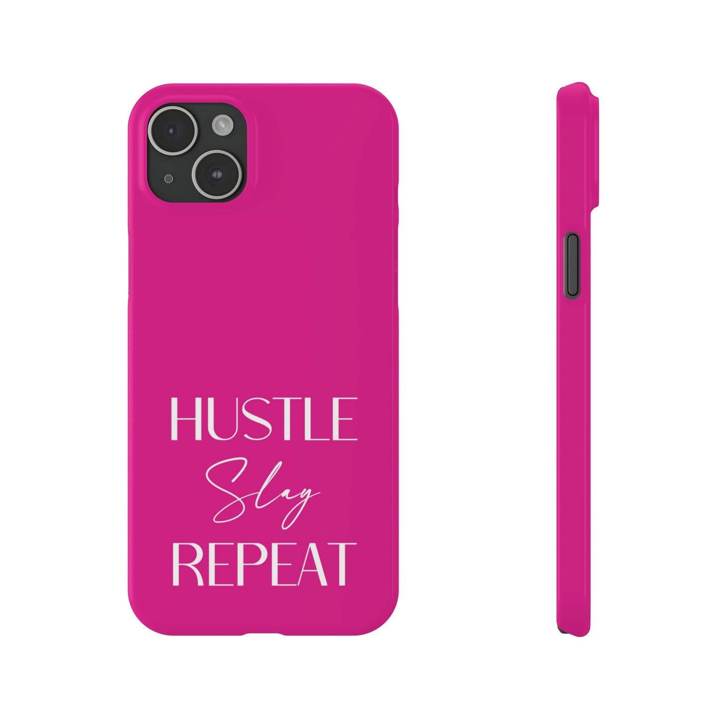 Pink - Hustle Slay Repeat Iphone 15-12 Slim Phone Case