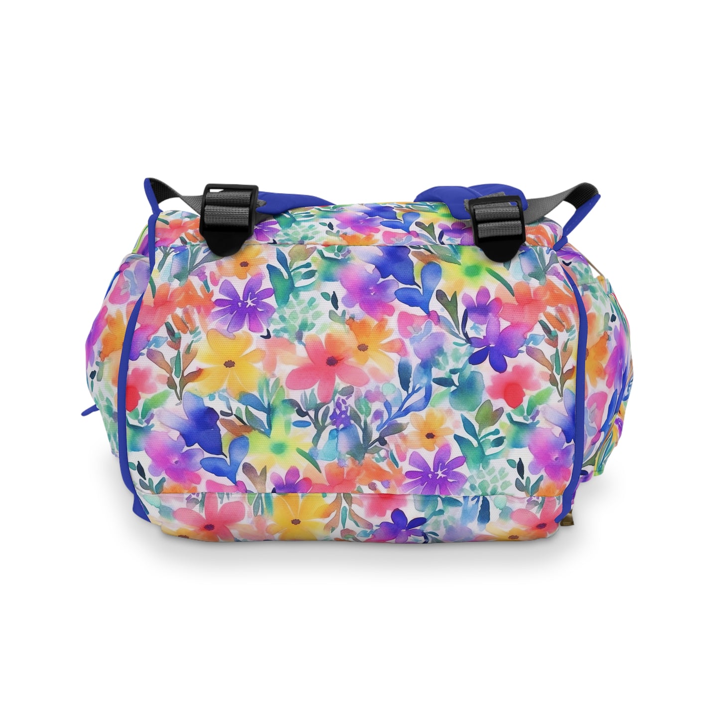 Radiant Watercolor Blooms: Bright and Vivid Floral Design Multifunctional Diaper Backpack