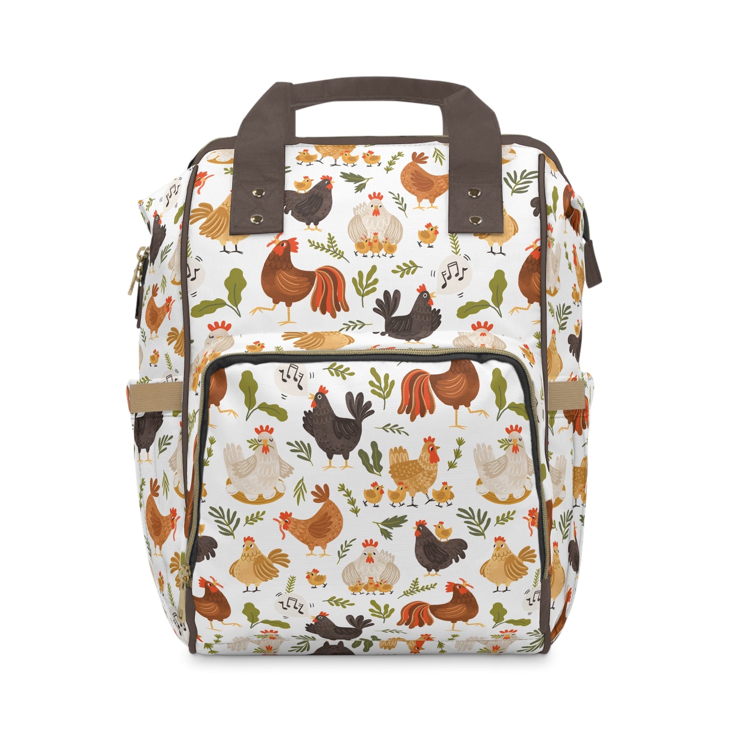 Quirky Farm Flock: Crazy Chickens on the Loose! Multifunctional Diaper Backpack