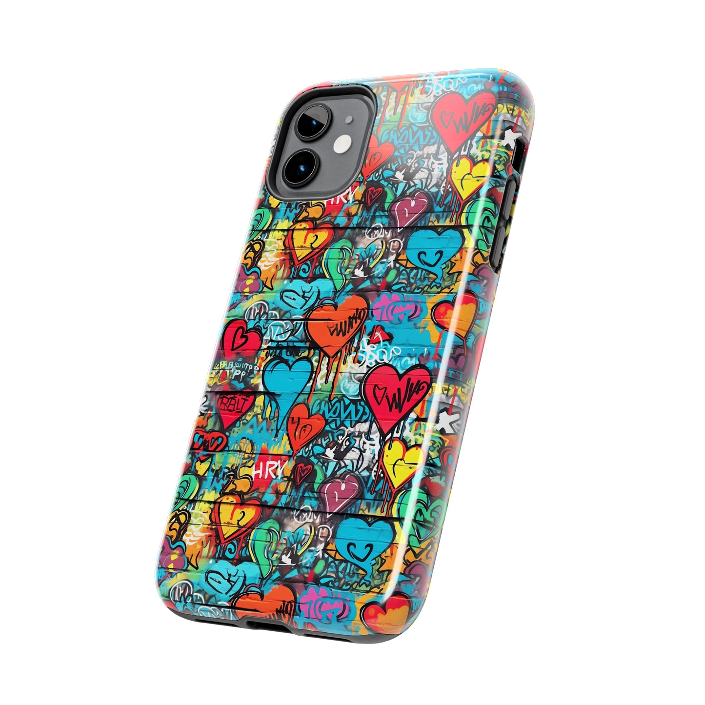 Street Art Graffiti Hearts Design Iphone Tough Phone Case