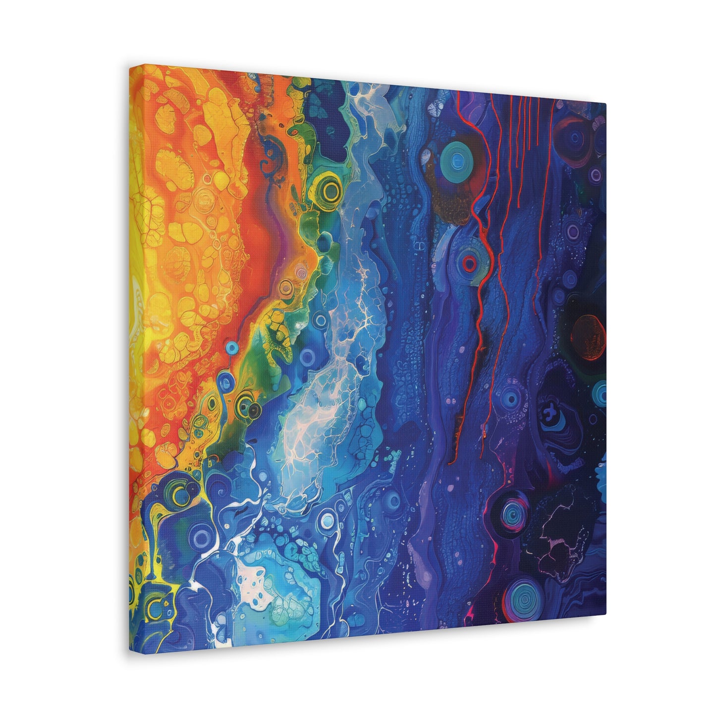 Sun Fire and Space Alcohol Ink Print on Canvas Gallery Wraps  - 5 Sizes