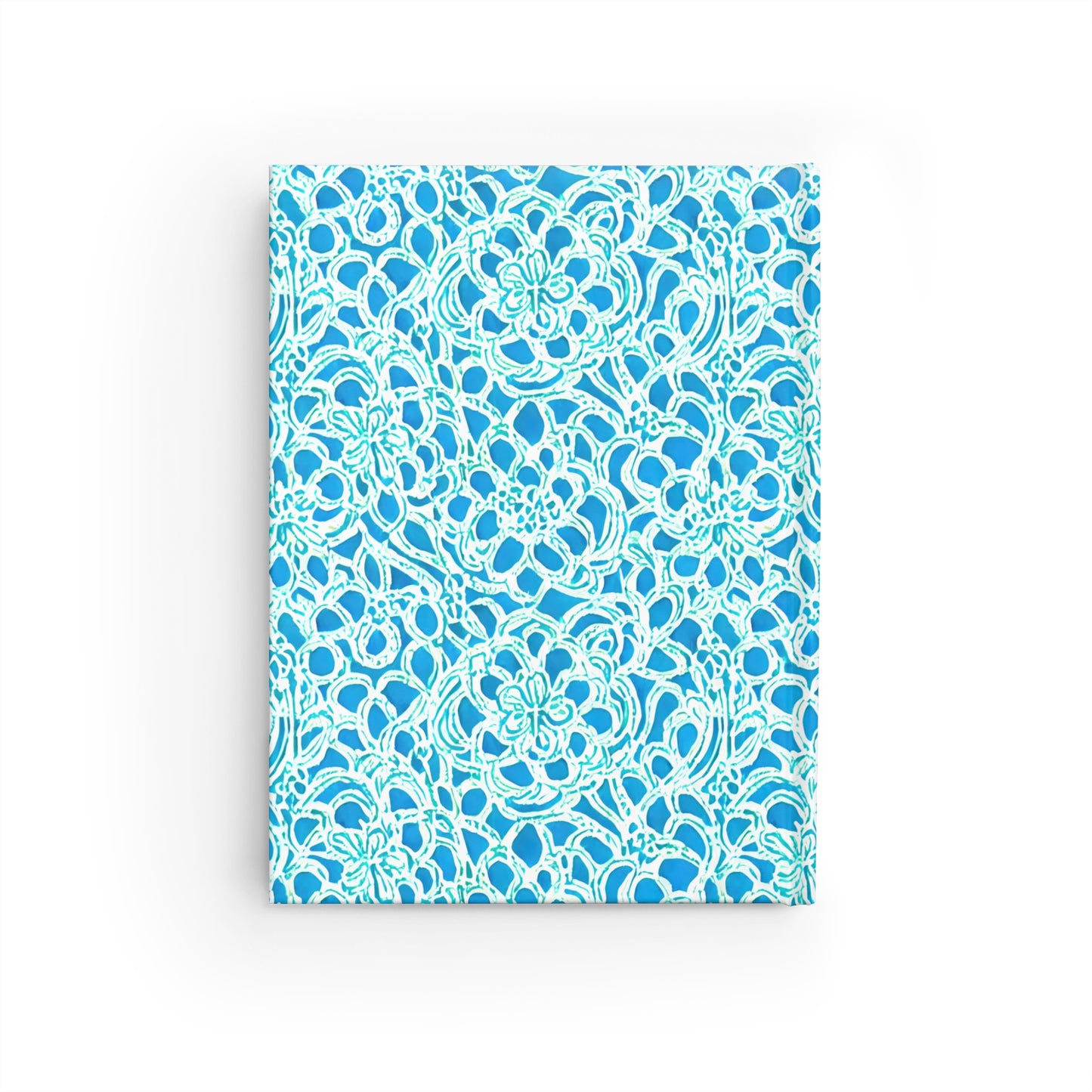 Luminous Swirls: Abstract Watercolor Floral Patterns in Lime Green and Blue Hardcover Ruled Line Journal