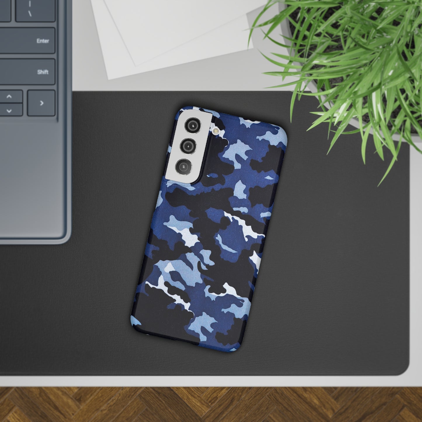 Deep Sea Concealment: Navy Blue Camouflage Samsung Slim Cases