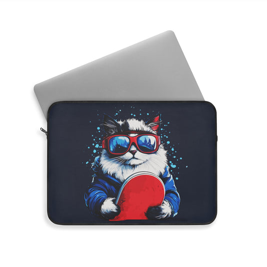 Snowboarding Ragdoll Cat Chill Vibes Only Laptop or Ipad Protective Sleeve 3 Sizes Available