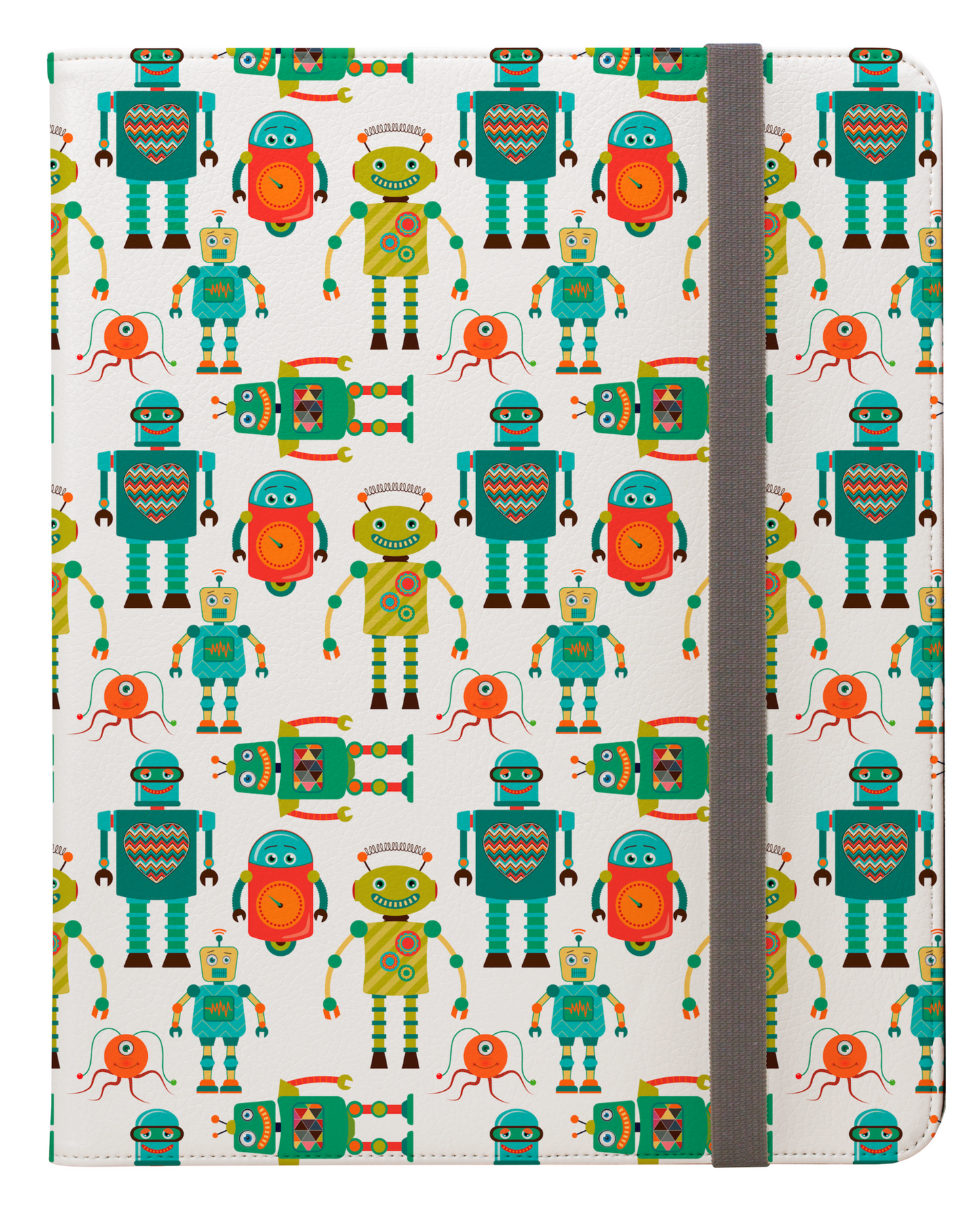 Quirky Robots in a Kaleidoscope in a Colorful Circuit Party Ipad Pro 11 & Pro 12.9 Protective Case and Pencil Holder