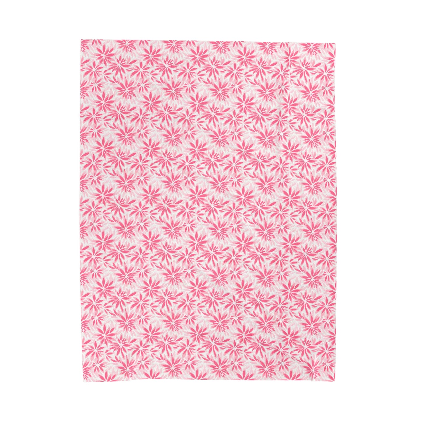 Blush Blooms Soft Pink Floral Pattern Velveteen Plush Blanket 3 Sizes