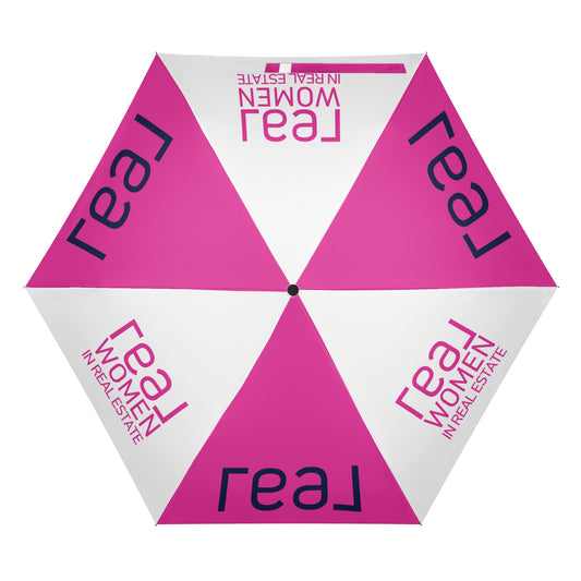 Umbrella Lightweight Auto Open & Close  - Real Women In Real Estate & Real Logo on Blue and White