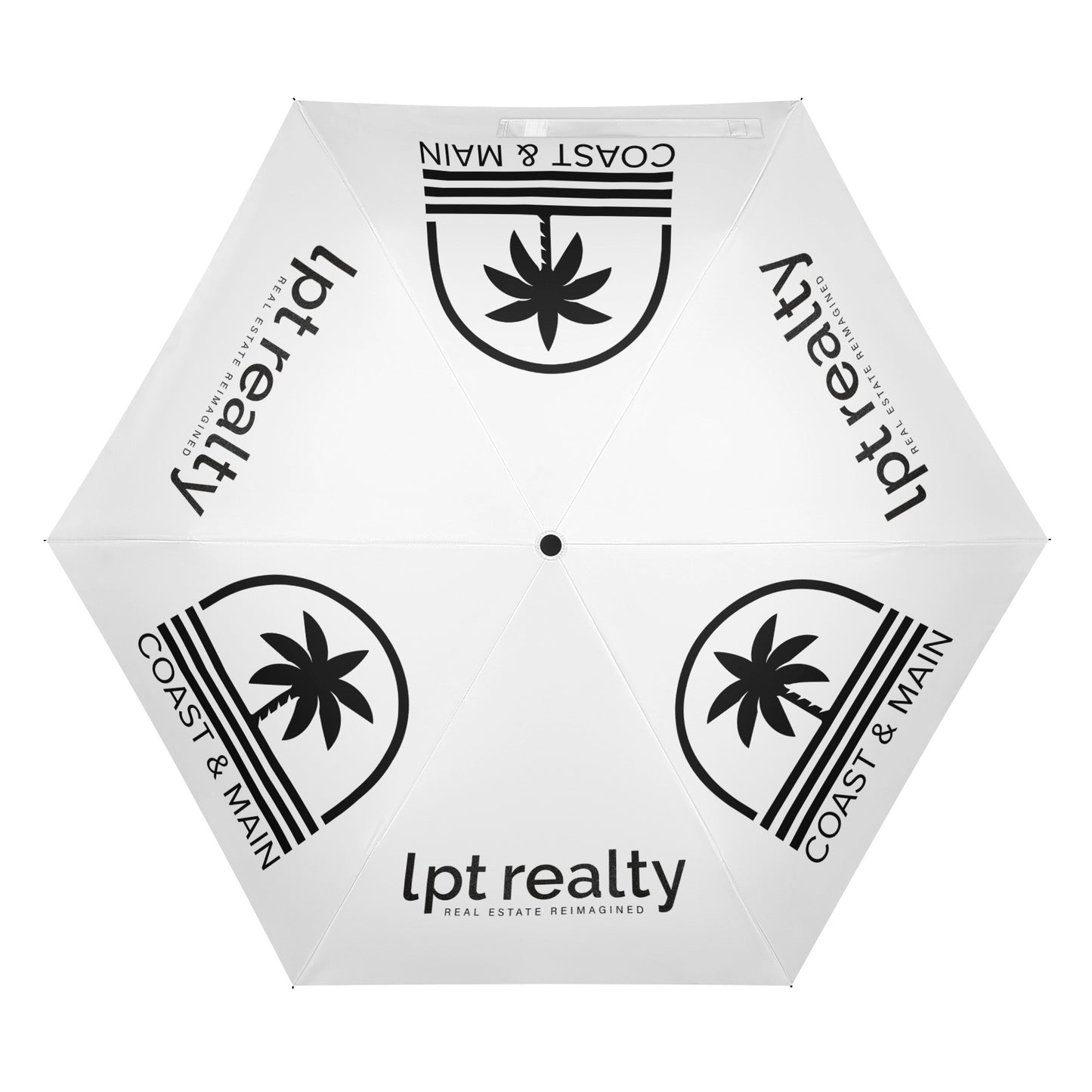Umbrella Lightweight Auto Open & Close  - Coast & Main Logo with LPT Logo on  White