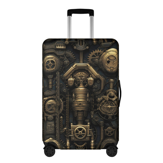 Steampunk Gold Gears and Mechanical Elements  - Luggage Protector and Cover 3 Sizes