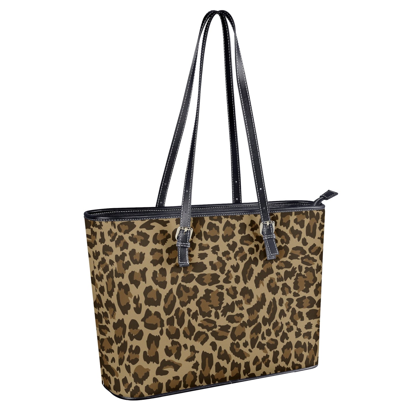 Wild Elegance Brown and Black Leopard Print Professional Tote Bag Faux Leather (PU) - 2 Sizes