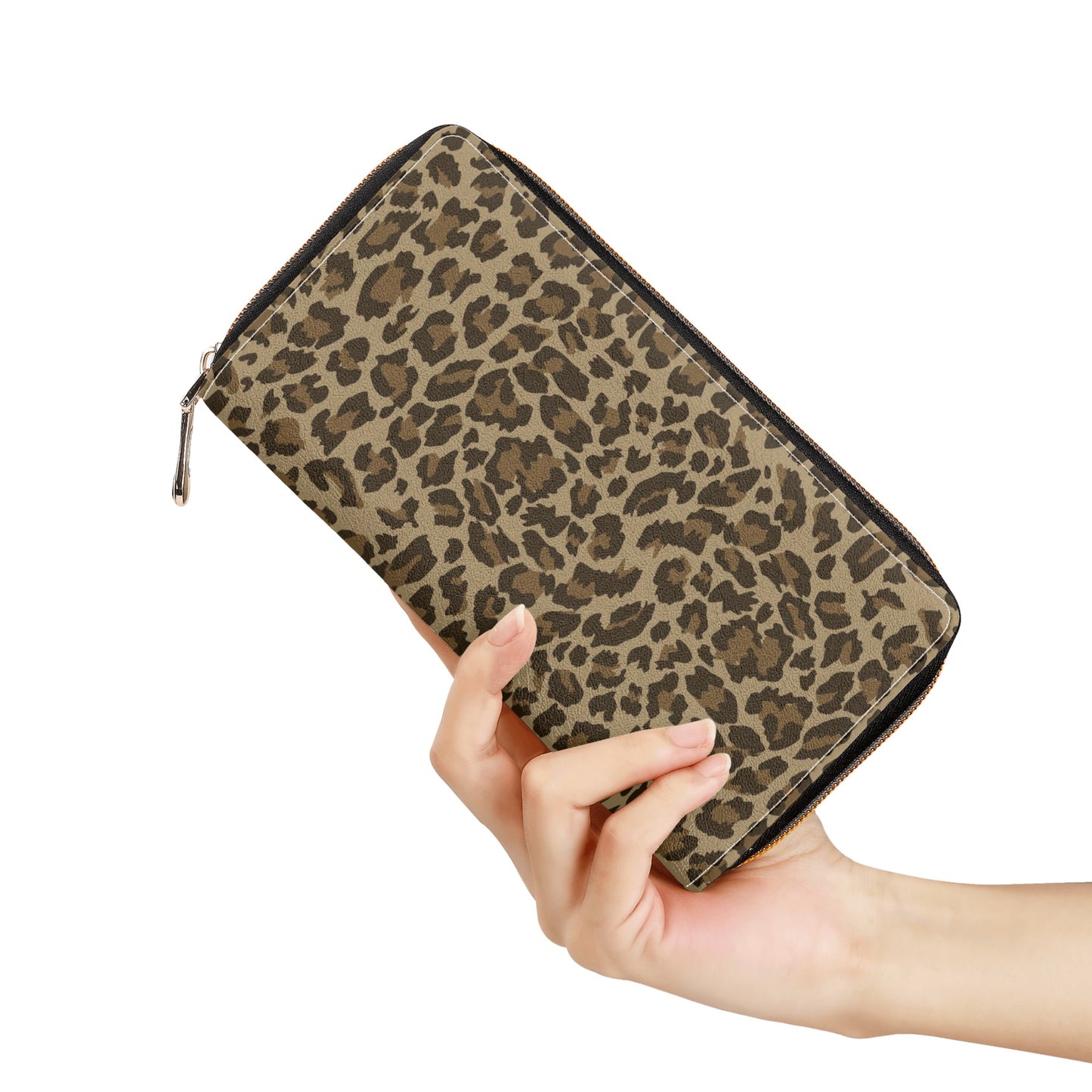 Wild Elegance Brown and Black Leopard Print Leather Wallet (PU)