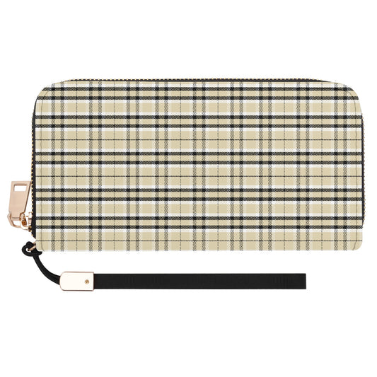 Chic Contrasting Yellow & Grey Argyle Plaid Pattern  - Wristlet Wallet Leather (PU)