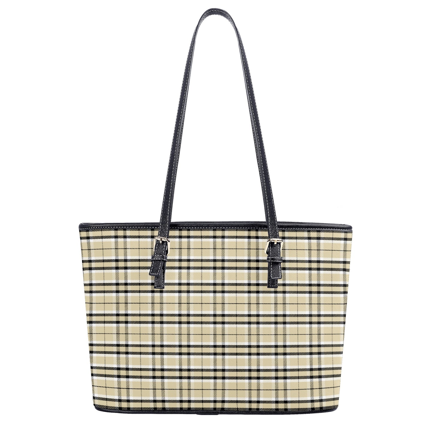 Chic Contrasting Yellow & Grey Argyle Plaid Professional Tote Bag Faux Leather (PU) - 2 Sizes