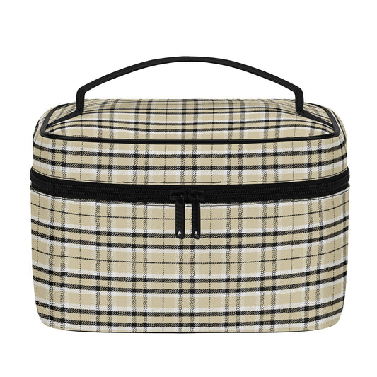 Chic Contrasting Yellow & Grey Argyle Plaid Pattern  - Cosmetic or Toiletry Bag Faux Leather (PU)