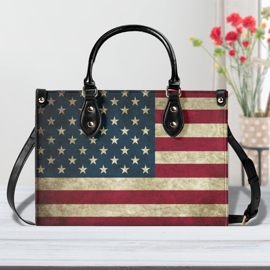 Rustic American Flag Leather Handbag (PU) - 3 Sizes