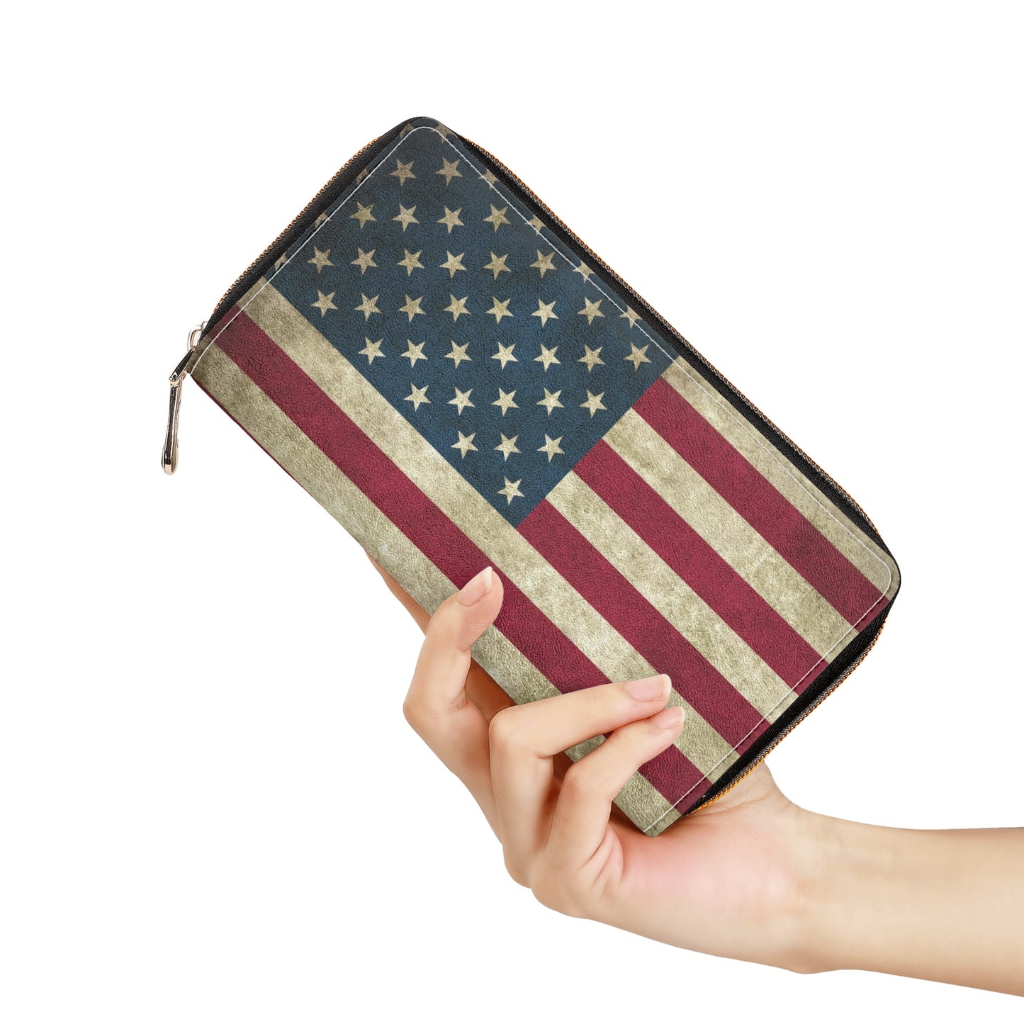 Rustic American Flag Leather Wallet (PU)