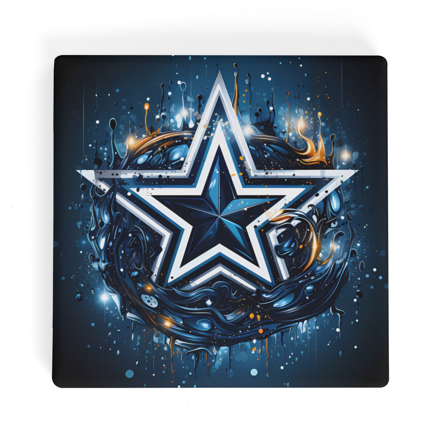 Dallas Cowboys Themed Star Square Ceramic Coasters - Set of 4