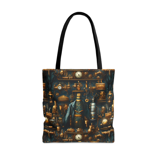 Steampunk Victorian Design with Gears and Mechanical Elements - Canvas Tote 3 Sizes