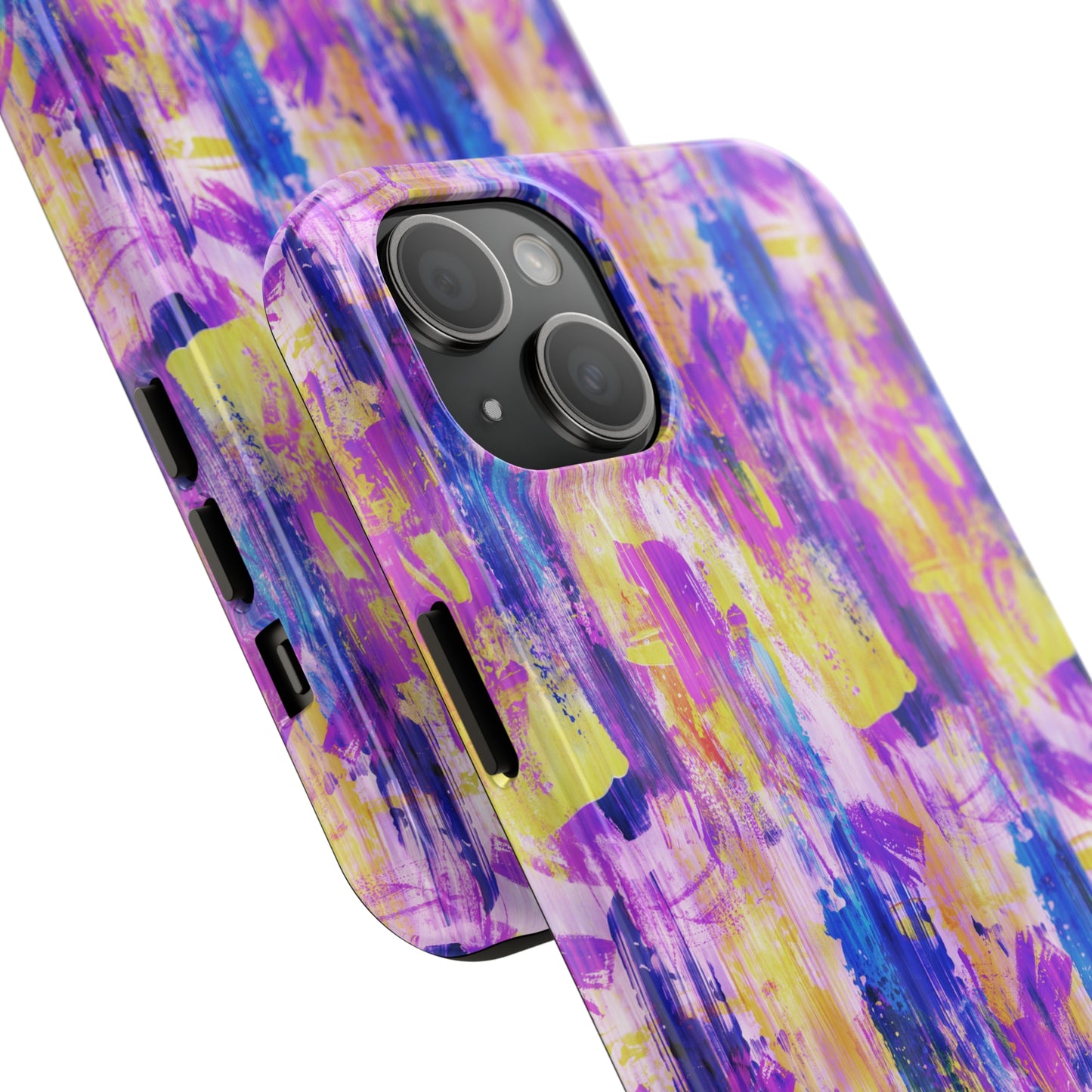 Pink & Yellow Spring Painted Abstract Iphone Tough Phone Case