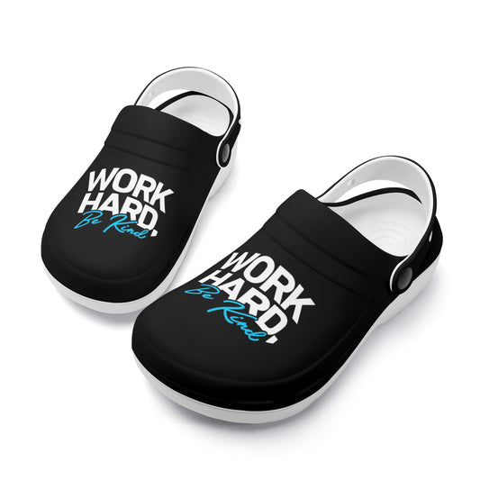 Work Hard Be Kind Casual Lightweight Slip On Nurse Style Clogs