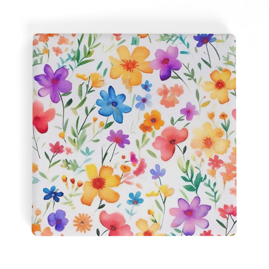 Petite Splendor: Tiny Watercolor Vibrant FlowersSquare Ceramic Coasters - Set of 4