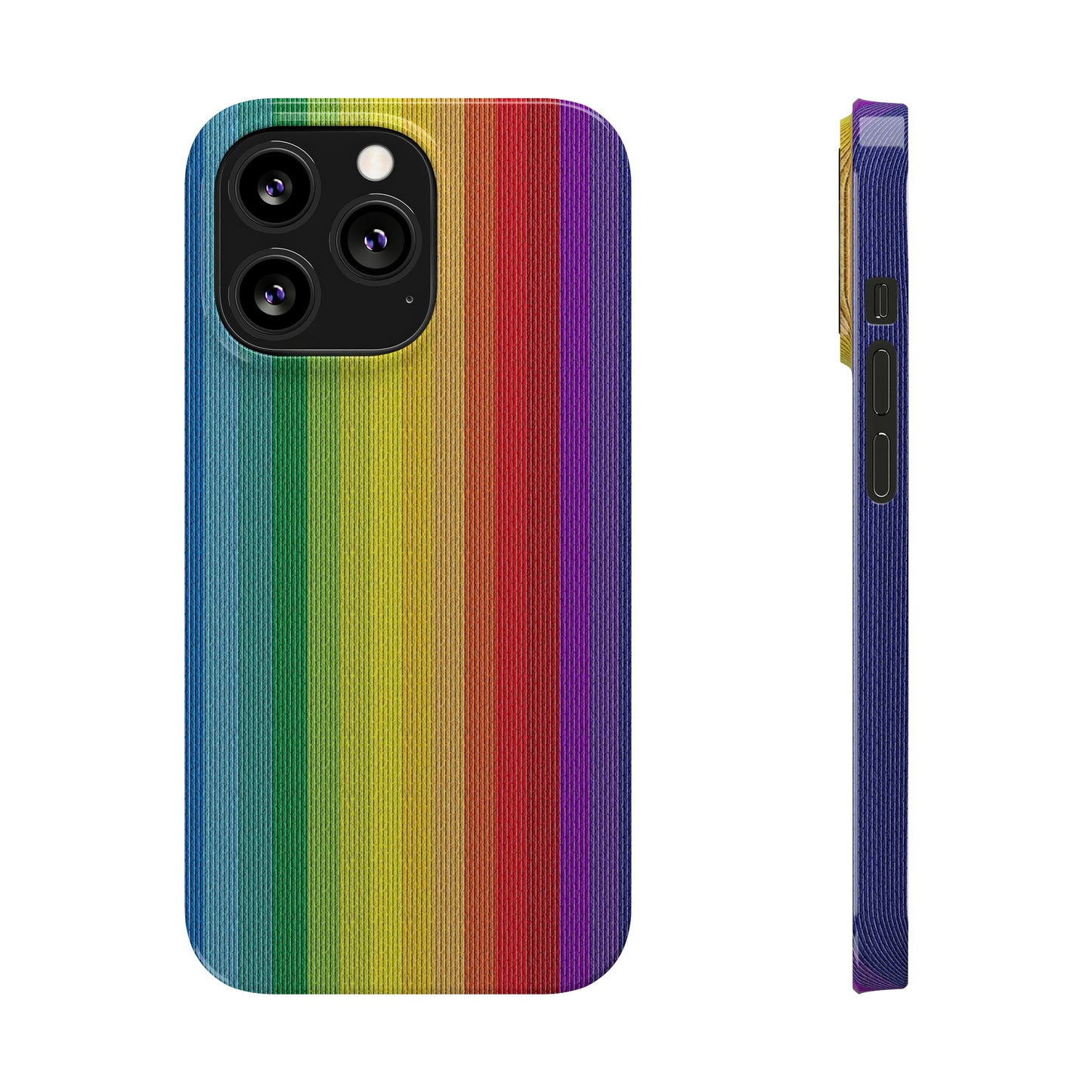 Rainbow Stripe Design Iphone 15-12 Slim Phone Case