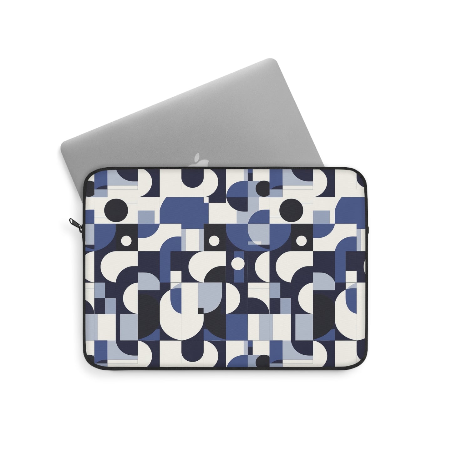 Navy Blue and White Mid-Century Modern Design Laptop or Ipad Protective Sleeve 3 Sizes Available