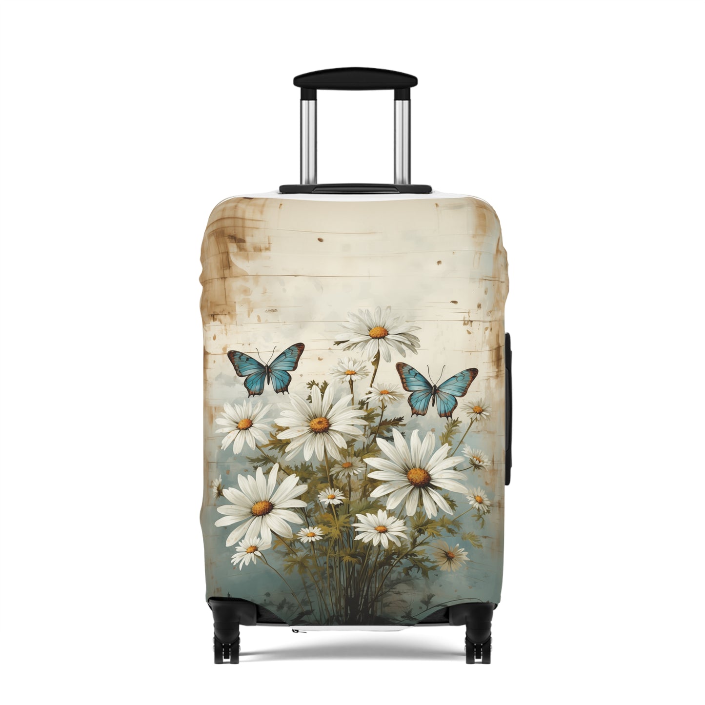 Rustic Farmhouse Daisy and Butterfly Design  - Luggage Protector and Cover 3 Sizes