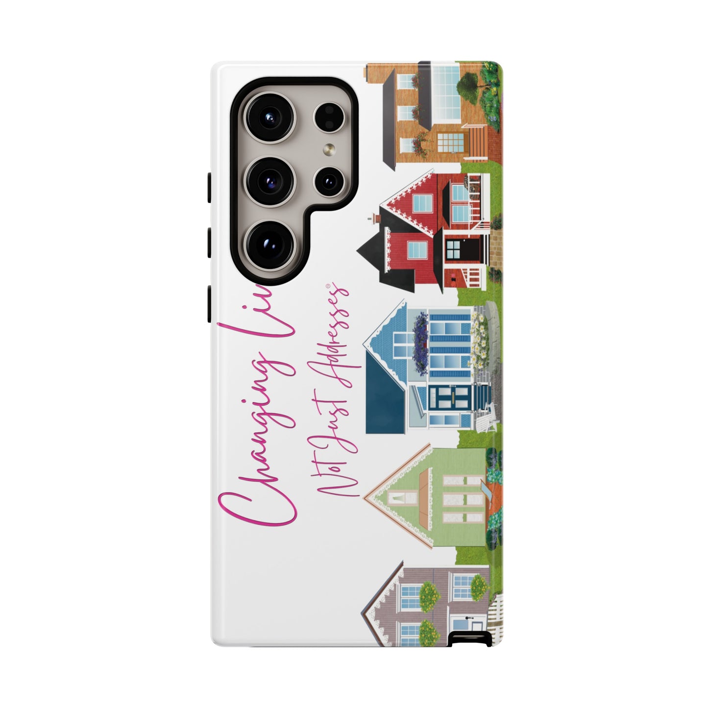 Changing Lives Not Just Addresses Pink on White Phone Case - Real Estate Agent & REALTORS©