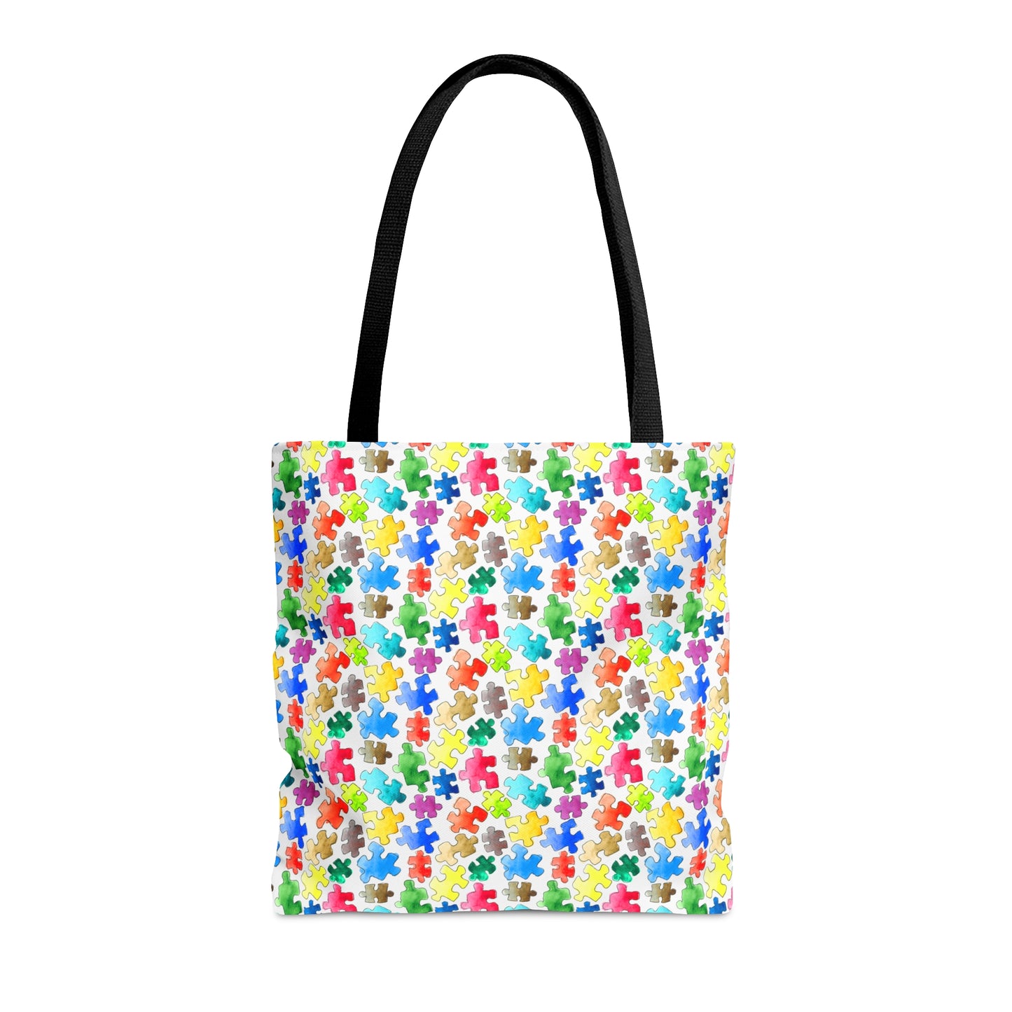 Rainbow Puzzle Pieces - Canvas Tote 3 Sizes