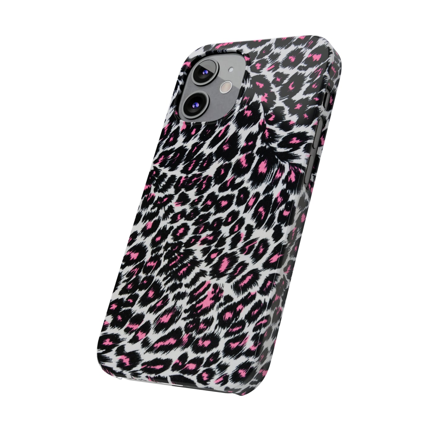 Fierce Femininity Pink and Black Leopard Print Iphone 15-12 Slim Phone Case