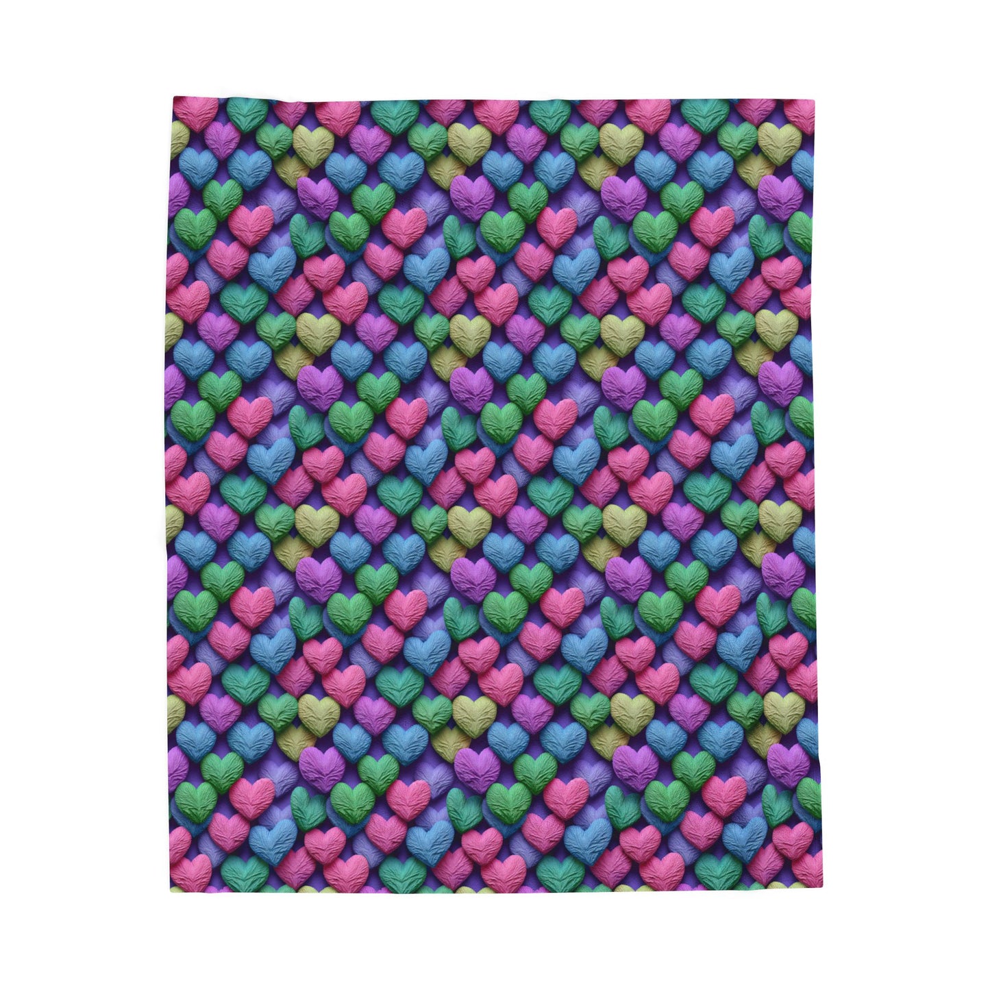 Paper Hearts Valentines Print Velveteen Plush Blanket 3 Sizes