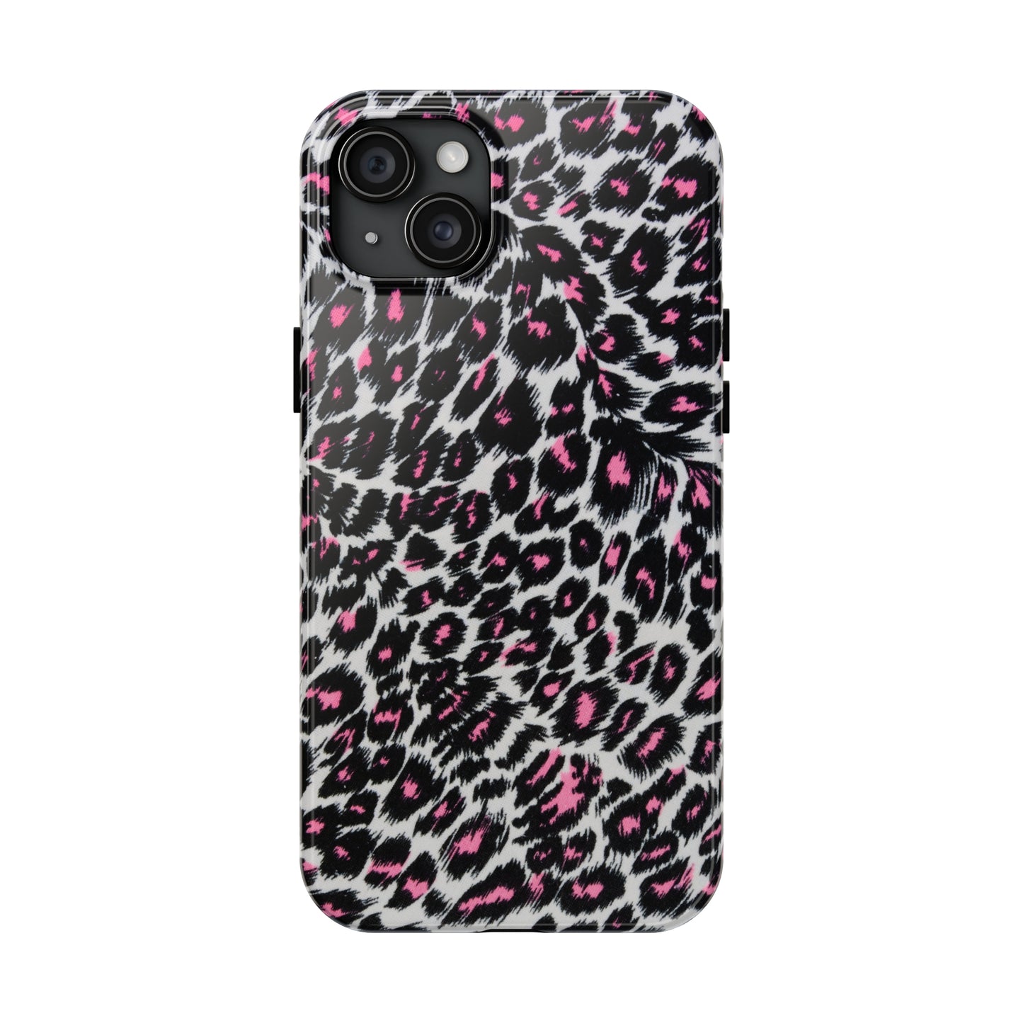 Fierce Femininity Pink and Black Leopard Print Iphone Tough Phone Case