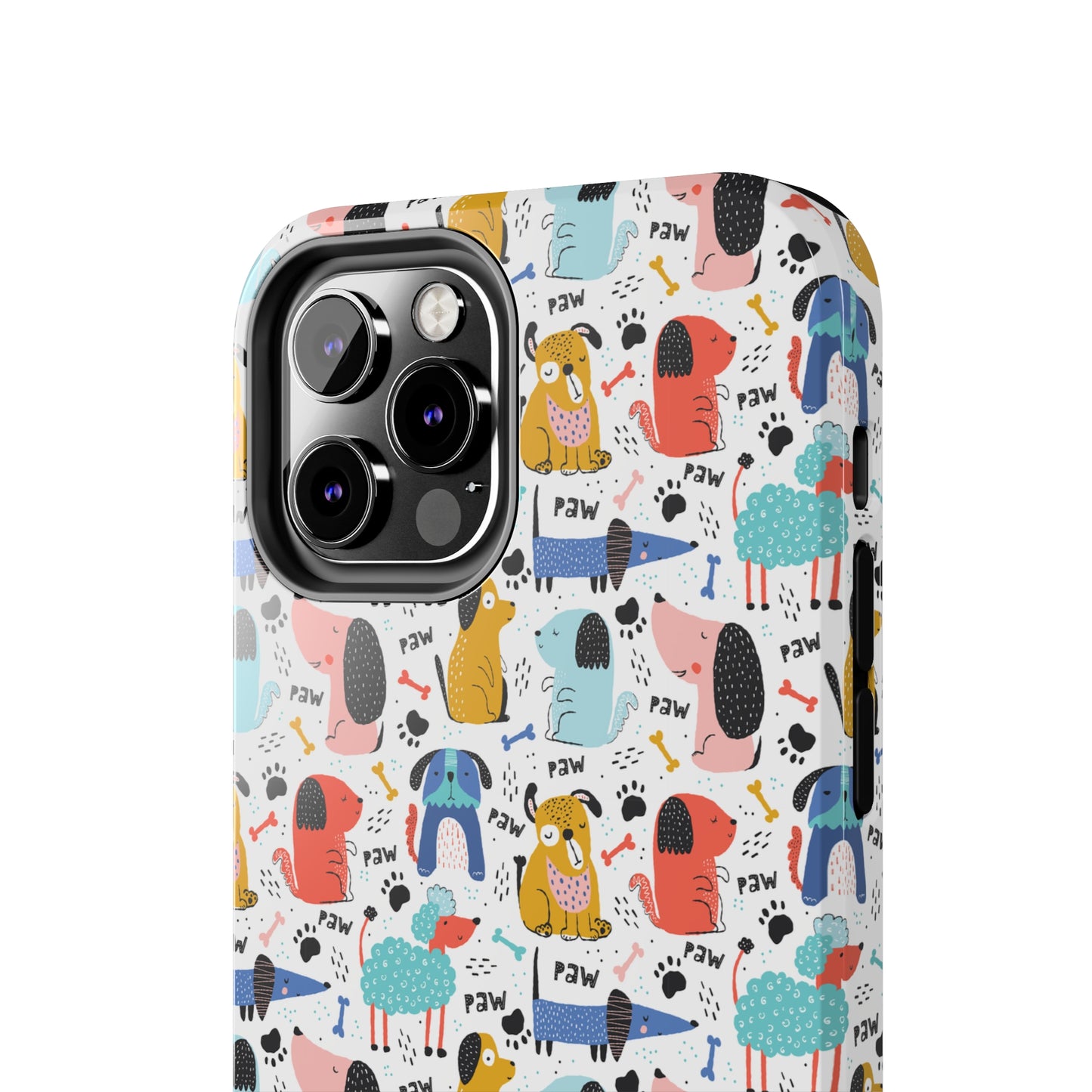 Playful Pups: Colorful Cartoon Dogs Iphone Tough Phone Case