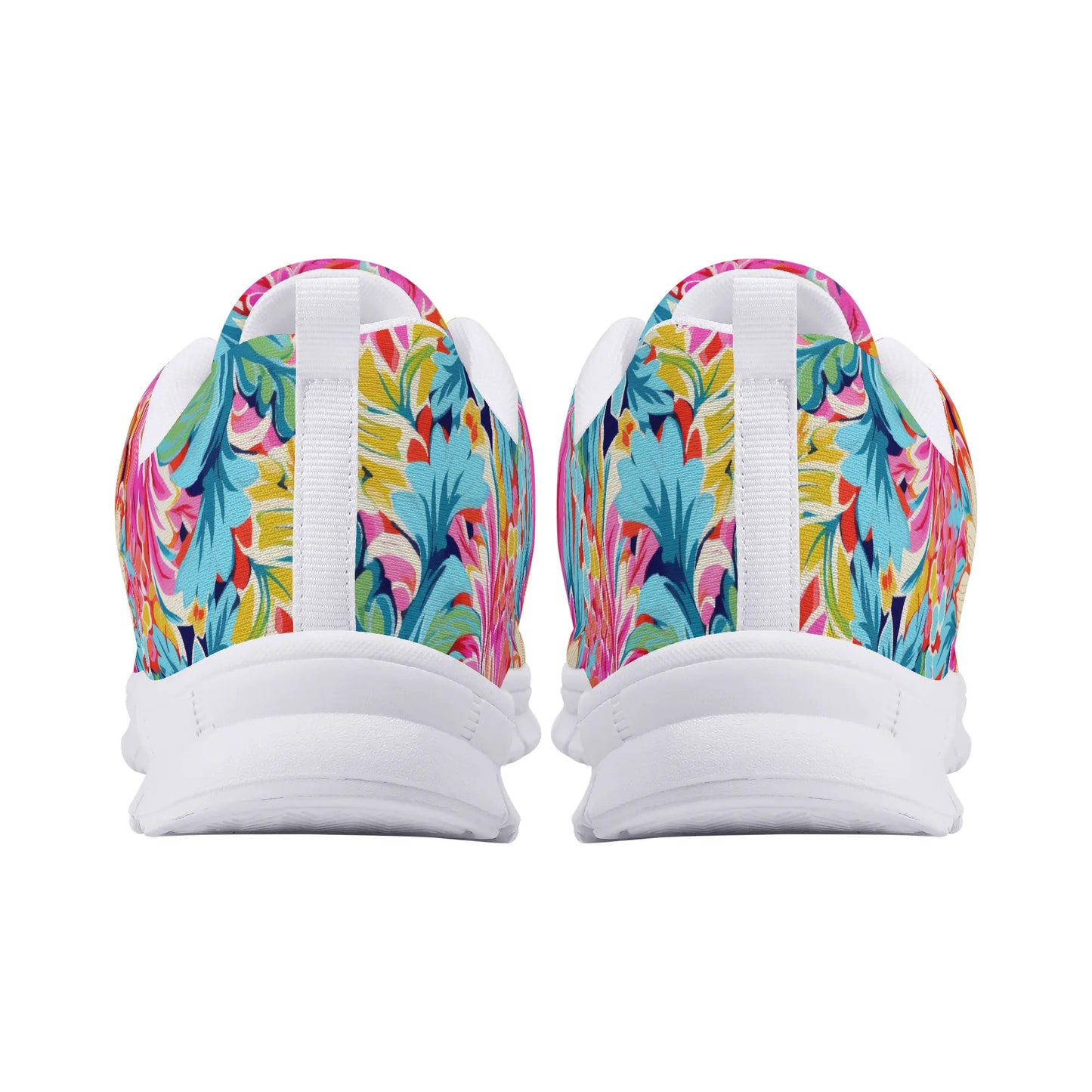 Coastal Summer Blooms: Bright Floral Watercolors in Coastal Hues Womens EVA Mesh Running Shoes US5-US12