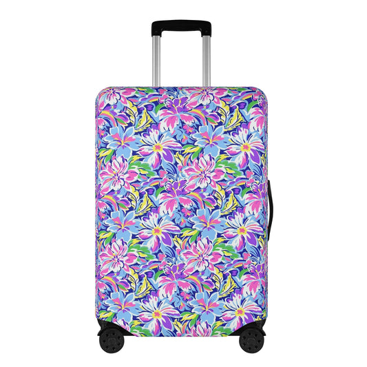 Tropical Burst: Vibrant Summer Flowers in Full Bloom Luggage Protector and Cover 4 Sizes