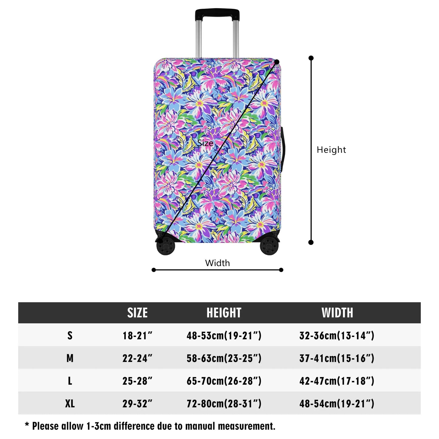 Tropical Burst: Vibrant Summer Flowers in Full Bloom Luggage Protector and Cover 4 Sizes