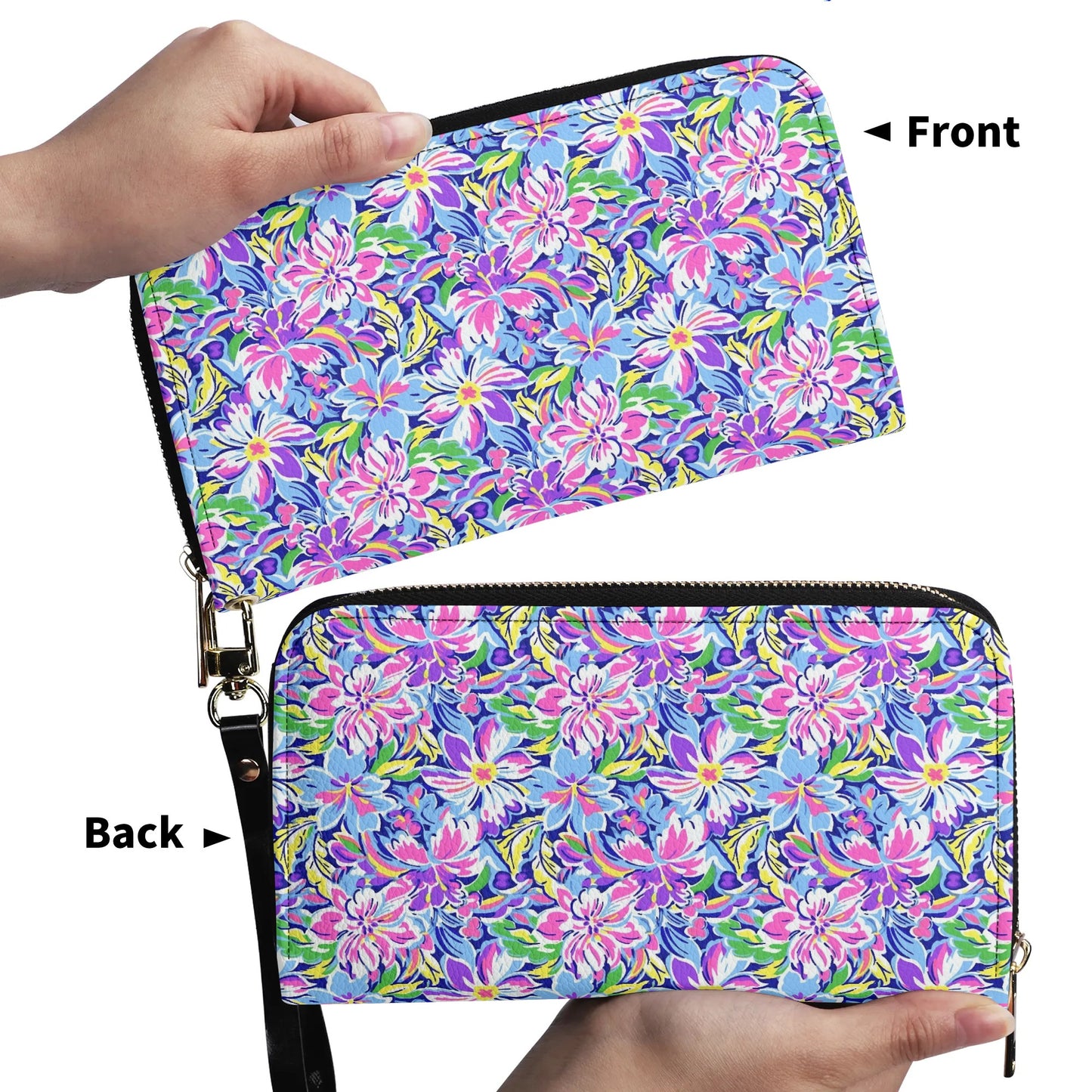 Tropical Burst: Vibrant Summer Flowers in Full Bloom - Leather Wallet (PU)