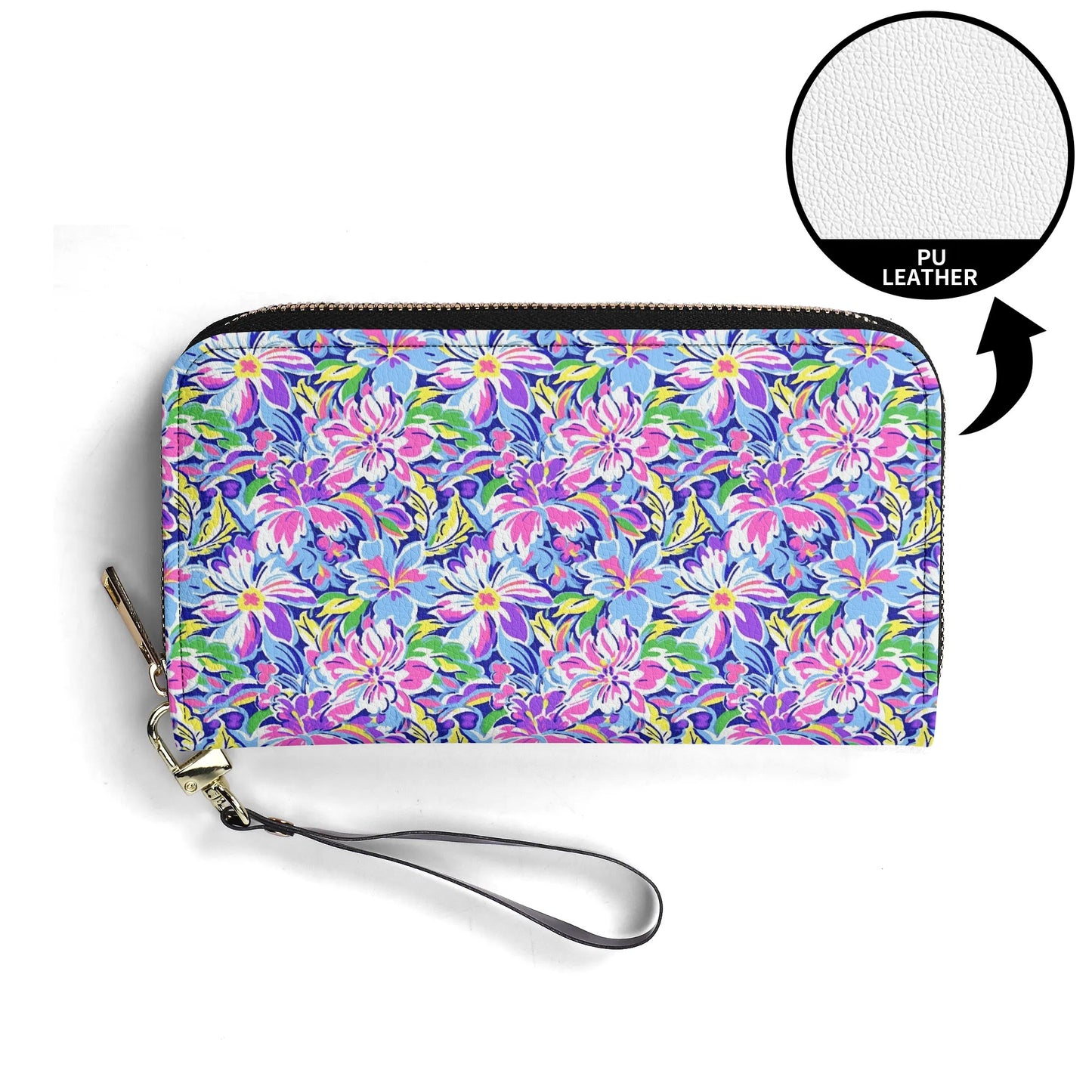 Tropical Burst: Vibrant Summer Flowers in Full Bloom - Leather Wallet (PU)