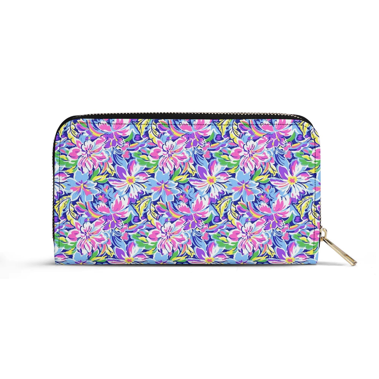 Tropical Burst: Vibrant Summer Flowers in Full Bloom - Leather Wallet (PU)