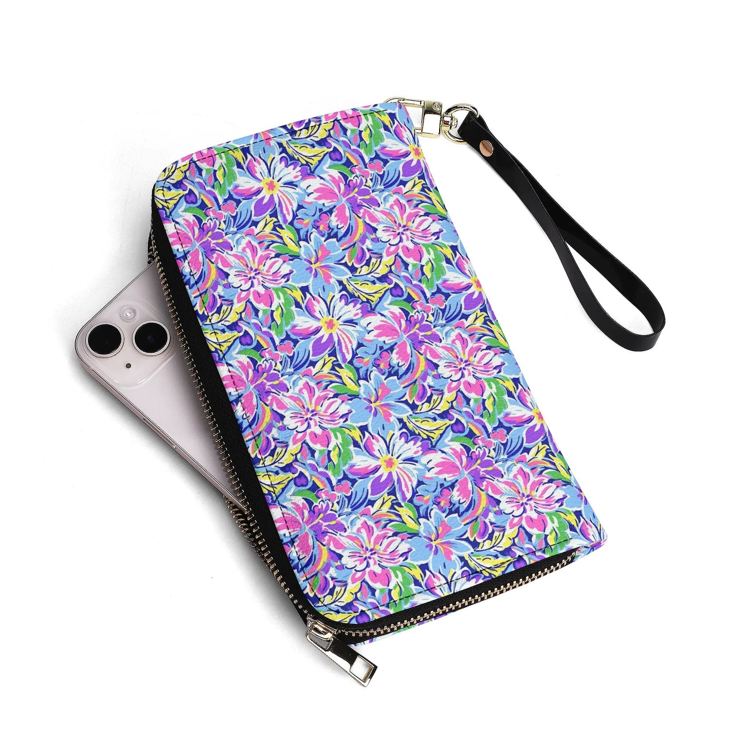 Tropical Burst: Vibrant Summer Flowers in Full Bloom - Leather Wallet (PU)