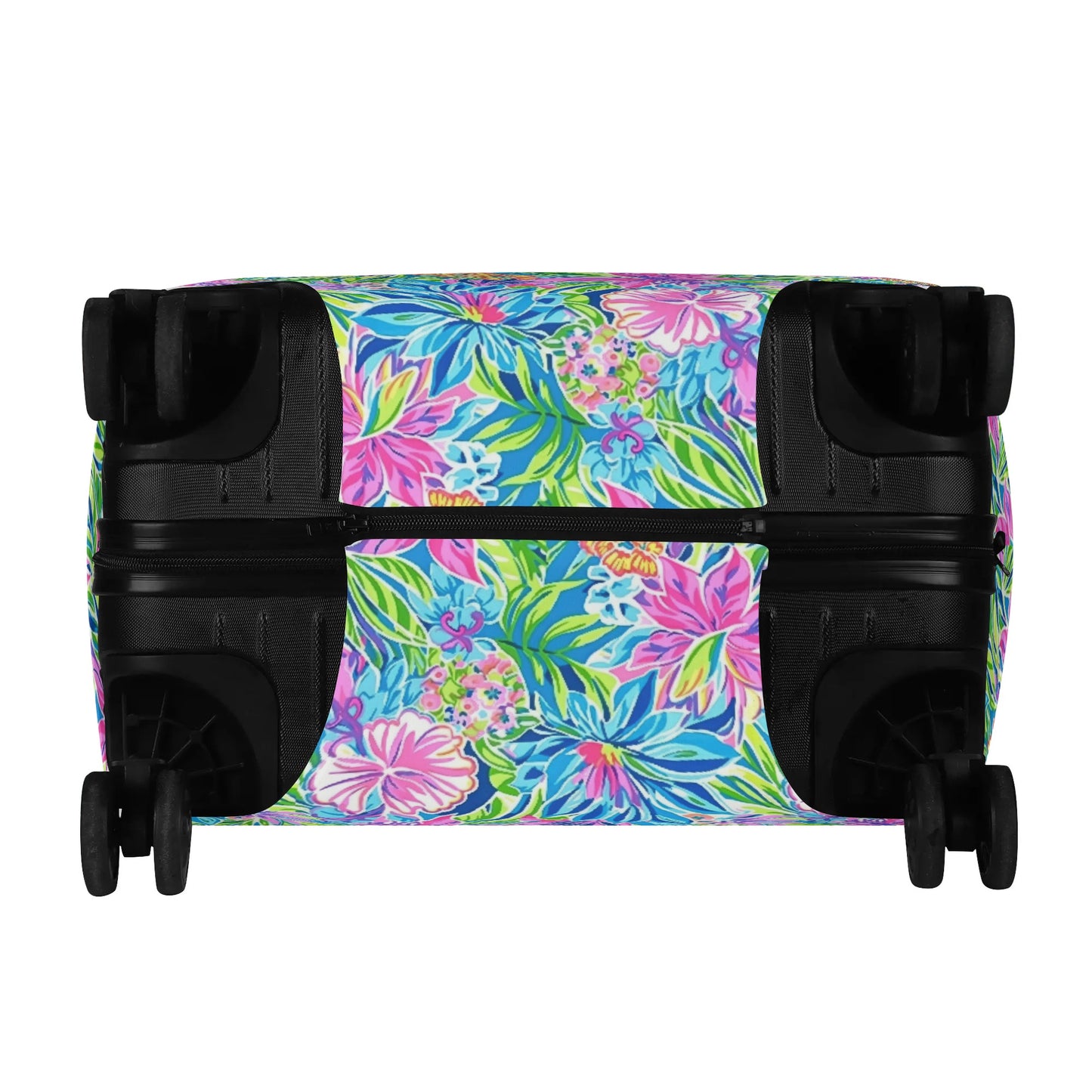 Summer Harmony: Pink and Blue Blooms with Lush Green Leaves Luggage Protector and Cover 4 Sizes