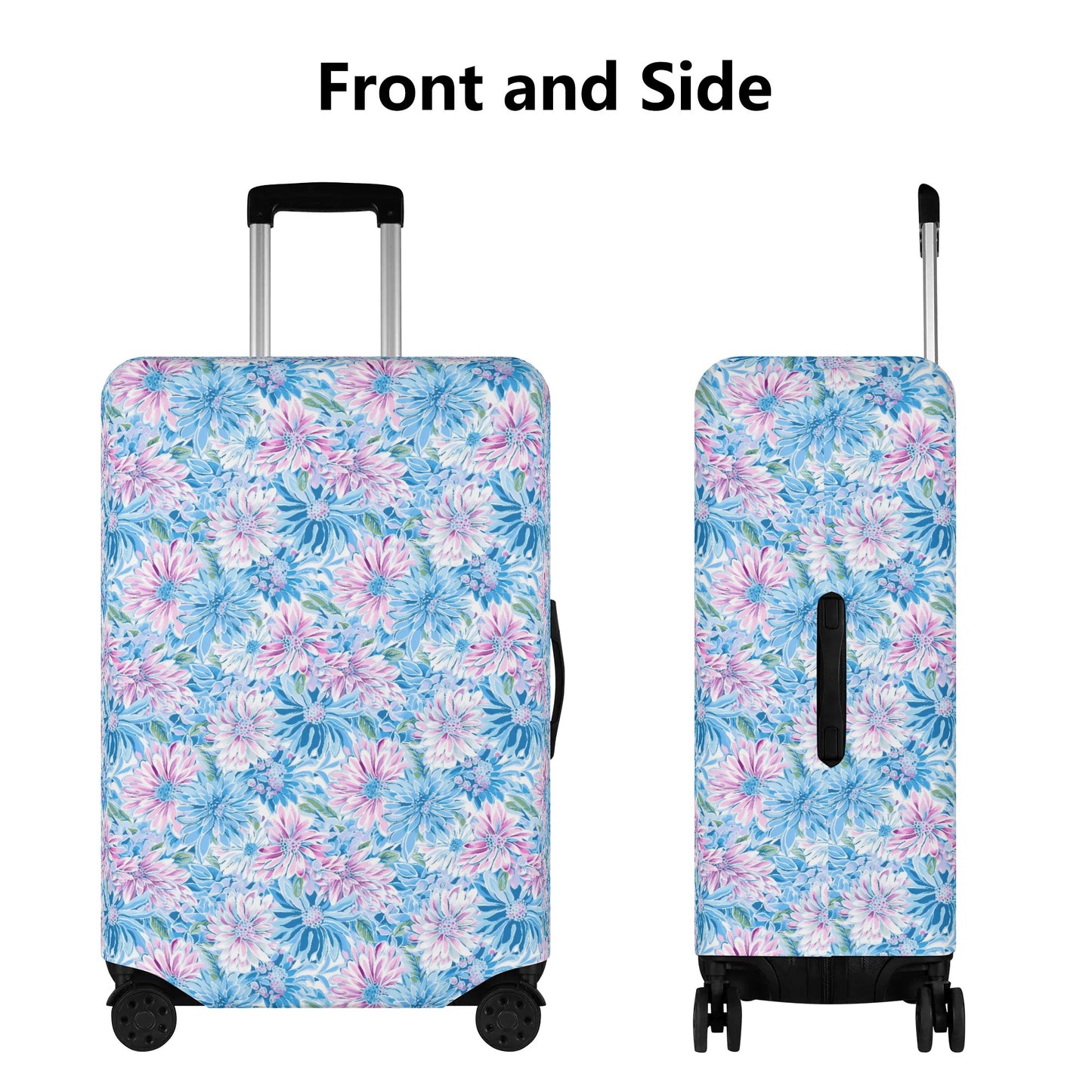 Pastel Blossom Symphony: Spring Flowers in Soft Pink and Blue Hues Luggage Protector and Cover 4 Sizes