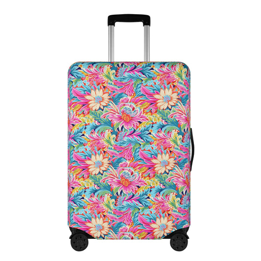 Coastal Summer Blooms: Bright Floral Watercolors in Coastal Hues Luggage Protector and Cover 4 Sizes