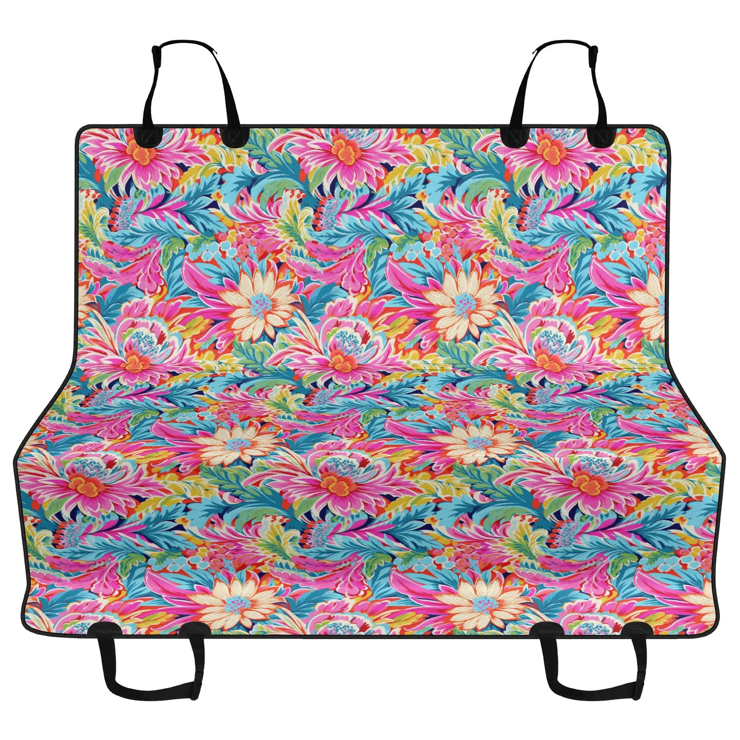 Coastal Summer Blooms: Bright Floral Watercolors in Coastal Hues Car Pet Seat Cover 2 Sizes