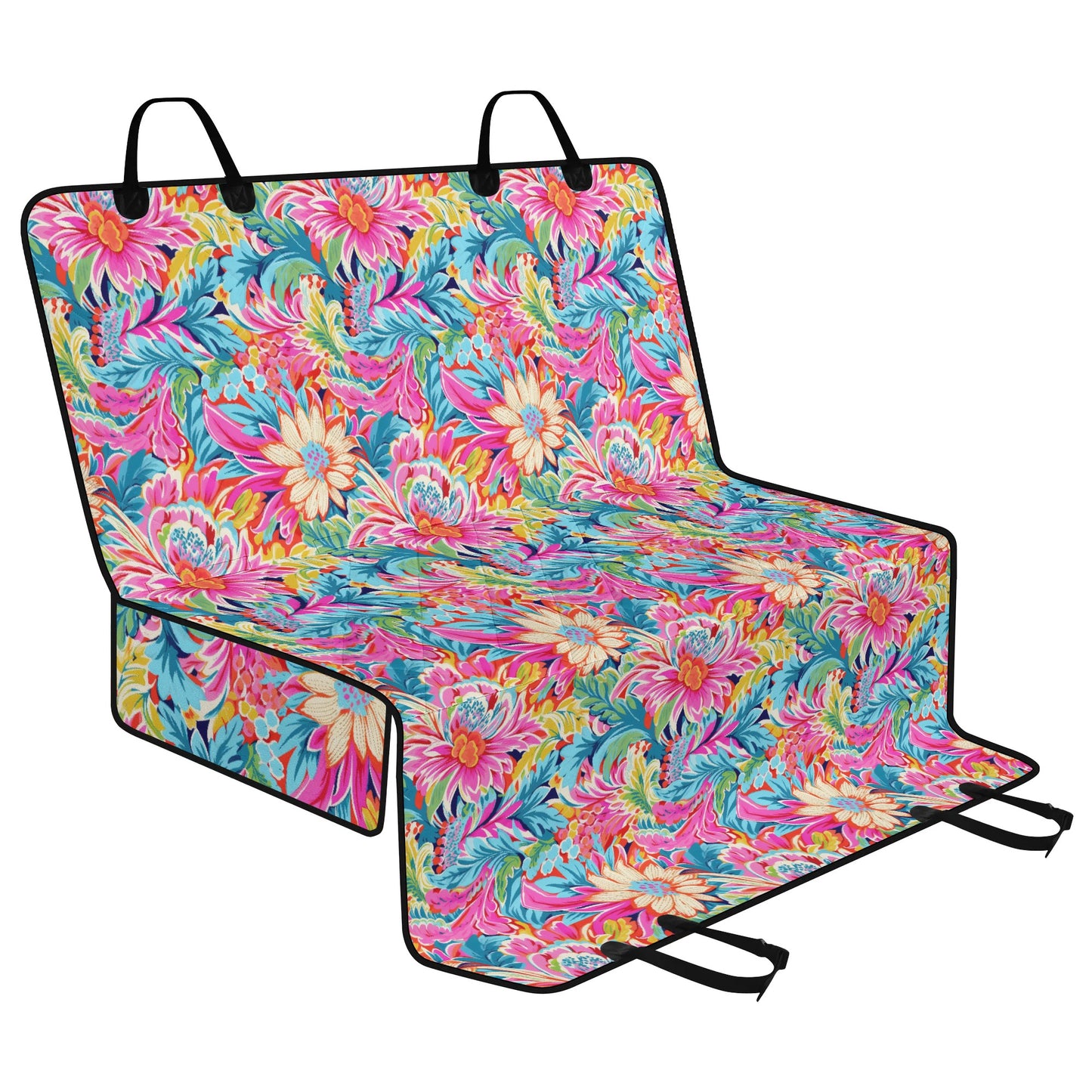 Coastal Summer Blooms: Bright Floral Watercolors in Coastal Hues Car Pet Seat Cover 2 Sizes