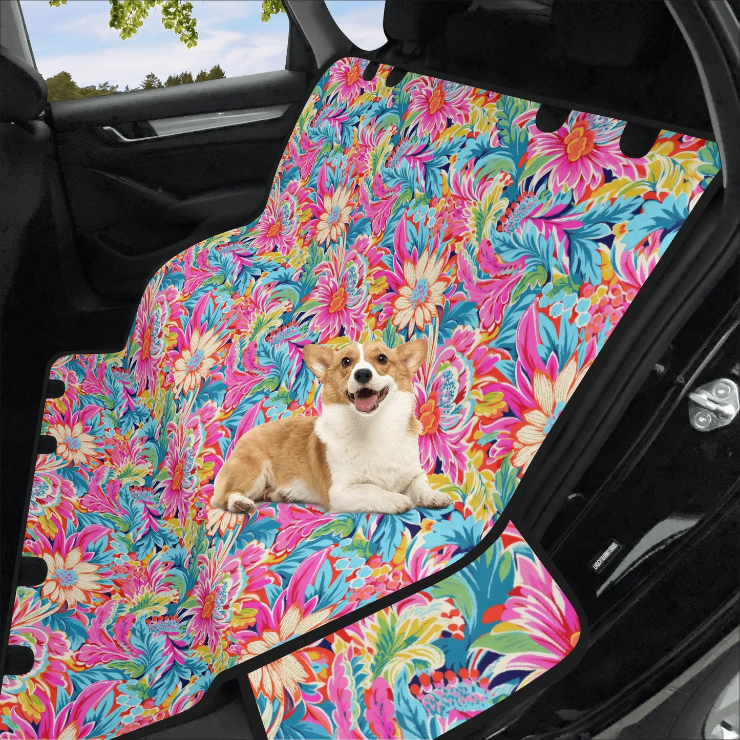 Coastal Summer Blooms: Bright Floral Watercolors in Coastal Hues Car Pet Seat Cover 2 Sizes