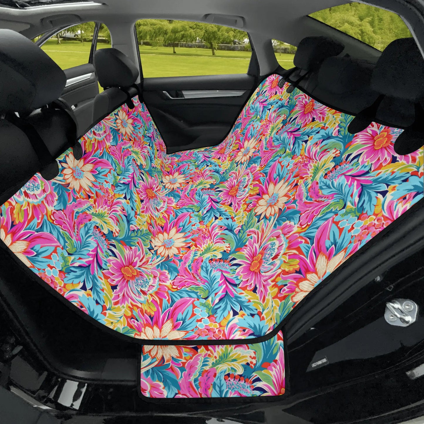 Coastal Summer Blooms: Bright Floral Watercolors in Coastal Hues Car Pet Seat Cover 2 Sizes