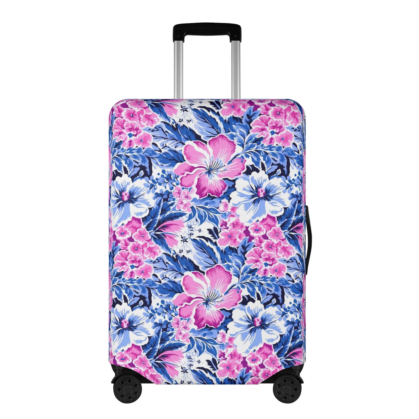 Bright Blooms: Pink and Blue Watercolor Hibiscus in Vivid Splendor Luggage Protector and Cover 4 Sizes